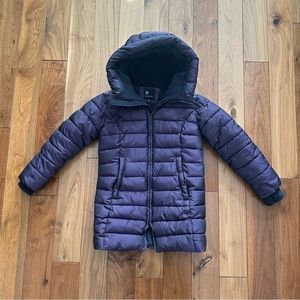 All in Motion Girls Puffer Jacket Mid Length Purple Small 6 - 6X